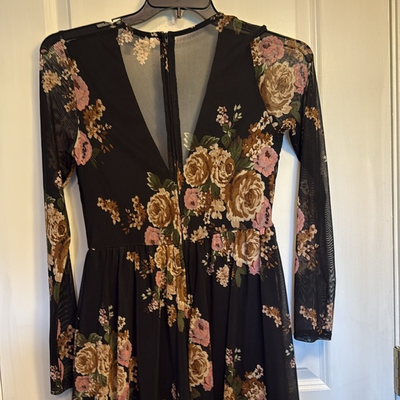 Charlotte Russe Sheer Black Floral Romper - Picture 6 of 6